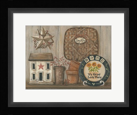 Framed Home Country Shelf Print