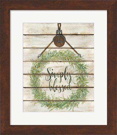Framed Simply Blessed Wreath Print