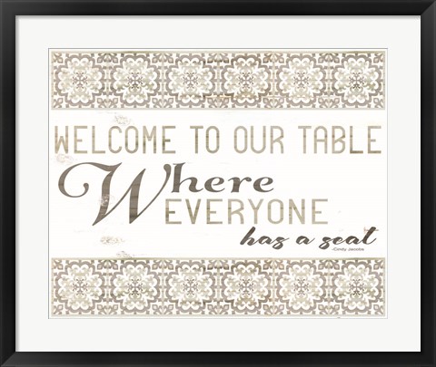 Framed Welcome to Our Table Print
