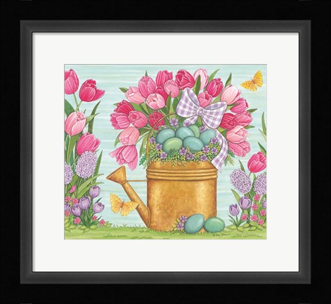 Framed Tulips and Blue Eggs Print