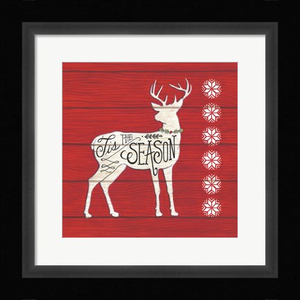 Framed Tis the Season Deer Print