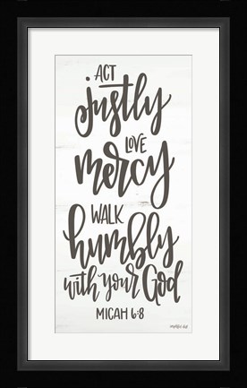 Framed Act Justly Print