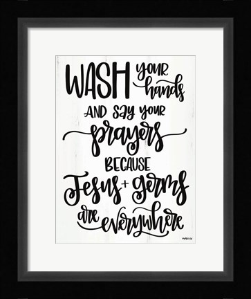 Framed Jesus &amp; Germs Print