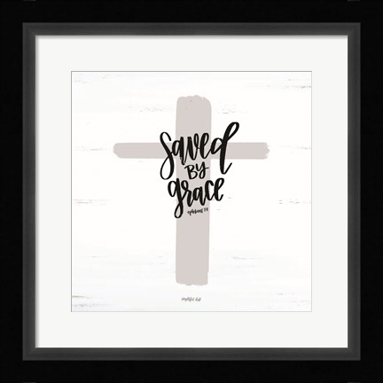 Framed Saved by Grace Print