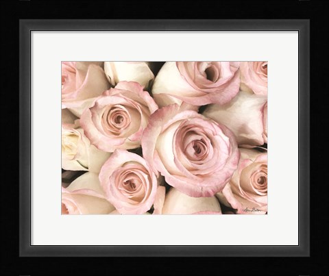 Framed Top View - Pink Roses Print