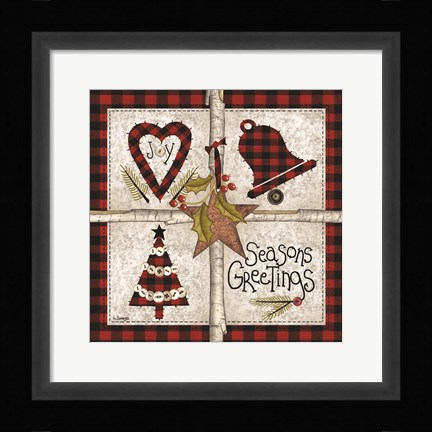 Framed Four Square Seasons Greetings Print
