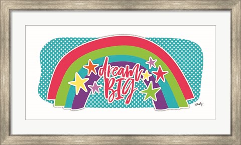 Framed Dream Big Rainbow Print