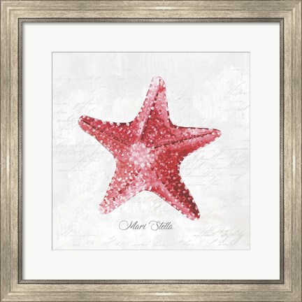 Framed Red Starfish Print
