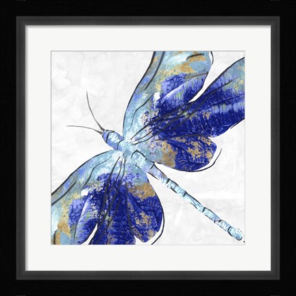 Framed Blue Dragonfly Print