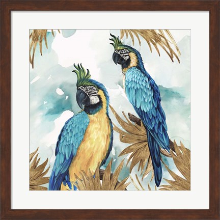 Framed Golden Parrots Print