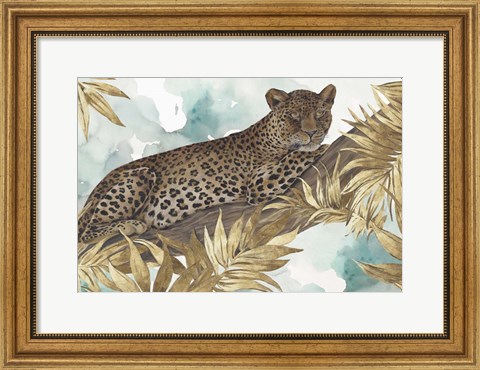 Framed Golden Leopard Print