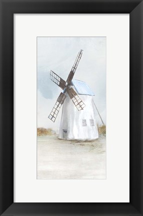 Framed Blue Windmill II Print