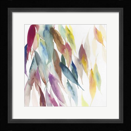 Framed Fallen Colorful Leaves I Print
