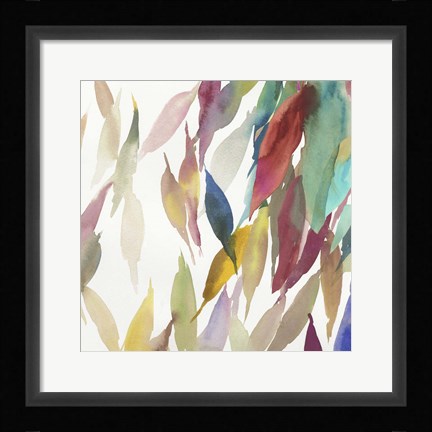 Framed Fallen Colorful Leaves II Print