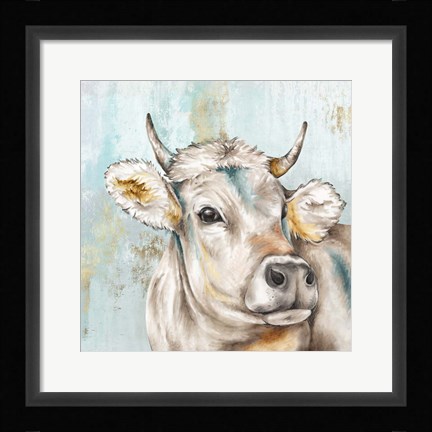 Framed Headstrong Cow I Print