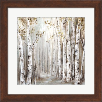 Framed Sunset Birch Forest III Print