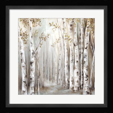 Framed Sunset Birch Forest III Print