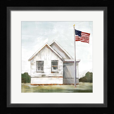 Framed American Flag Print