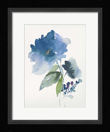 Framed Blue Flower Garden III Print
