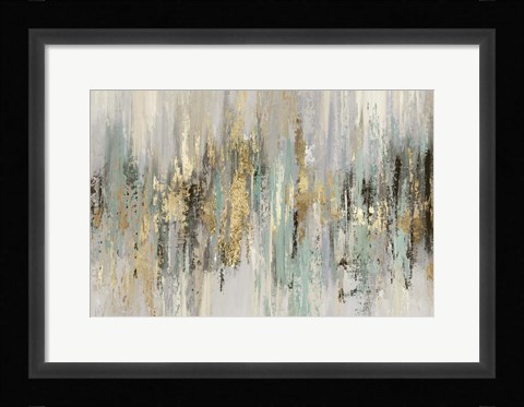 Framed Dripping Gold I Print