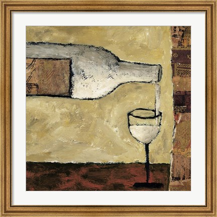 Framed White Wine Pour Print