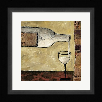 Framed White Wine Pour Print