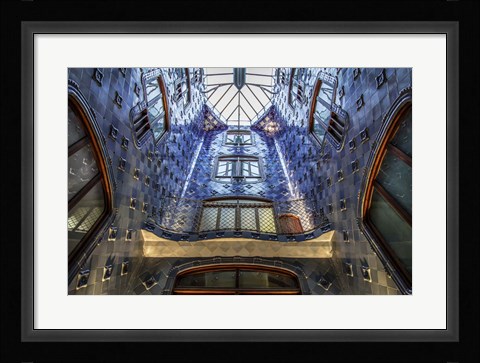 Framed Barcelona blue Print