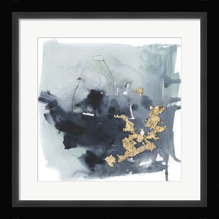 Framed Cerulean &amp; Gold I Print