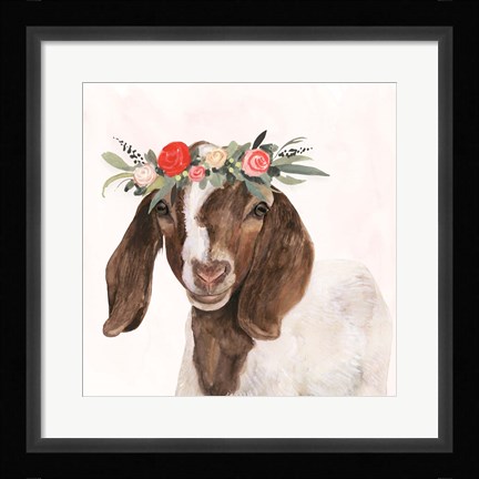 Framed Garden Goat II Print