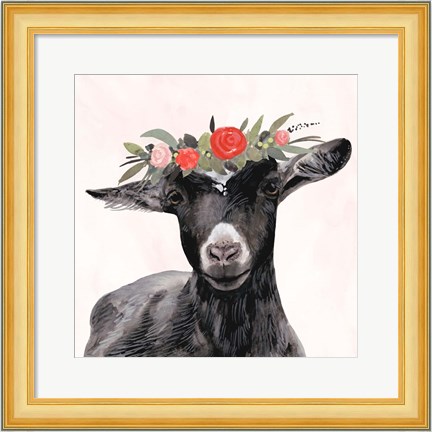 Framed Garden Goat III Print