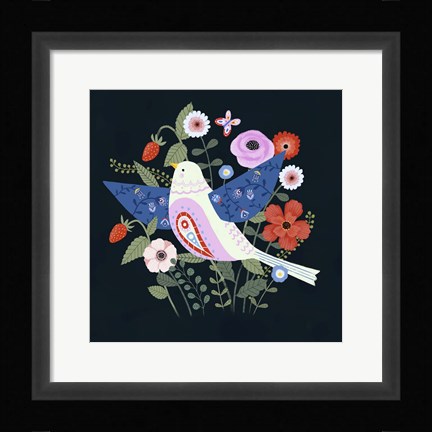 Framed Folk Garden II Print