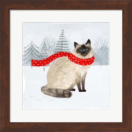 Framed Christmas Cats &amp; Dogs III Print