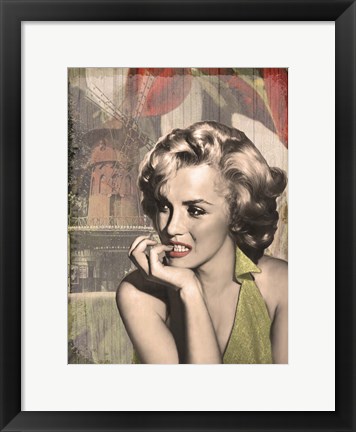 Framed Thinker Red Lips Print