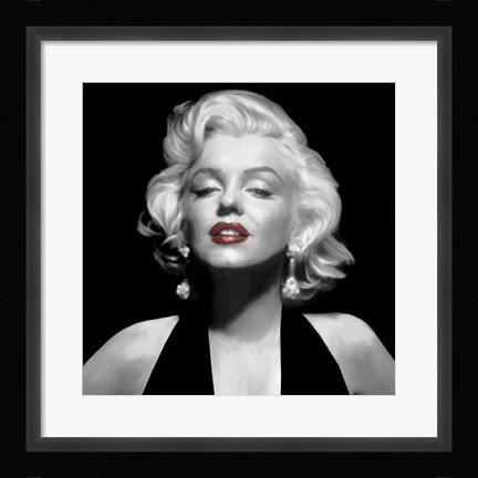 Framed Halter Top Marilyn Red Lips Print