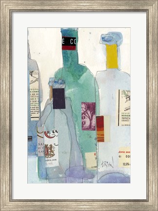 Framed Wine Bottles II Print