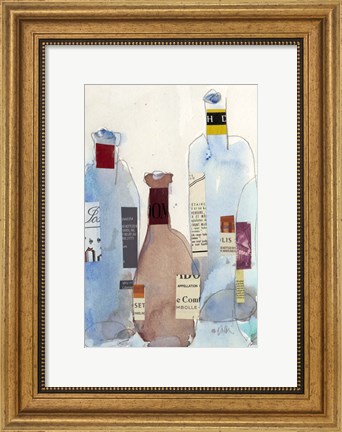 Framed Wine Bottles IV Print