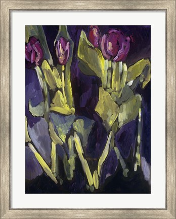 Framed Violet Spring Flowers I Print