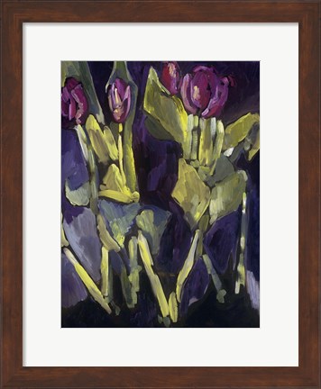 Framed Violet Spring Flowers I Print