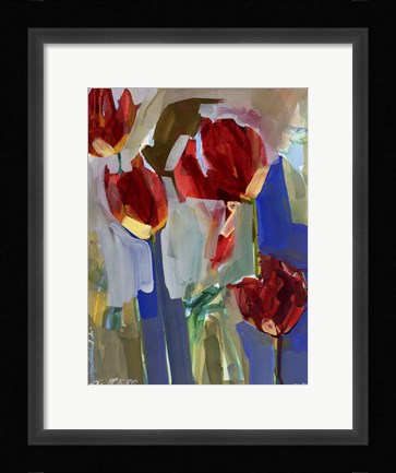 Framed Painterly Tulips I Print