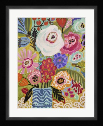Framed Fresh Flowers in Vase II Print