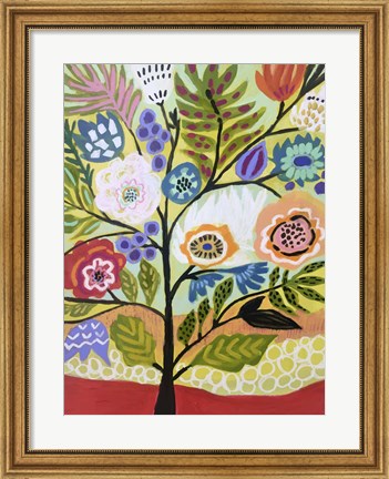 Framed Flower Tree II Print