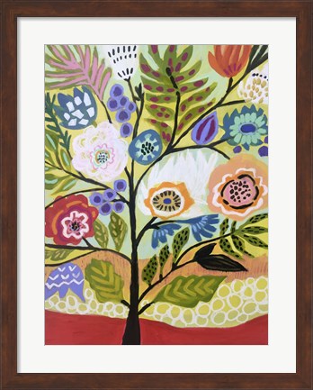 Framed Flower Tree II Print