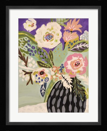 Framed Fresh Flowers in Vase I Print