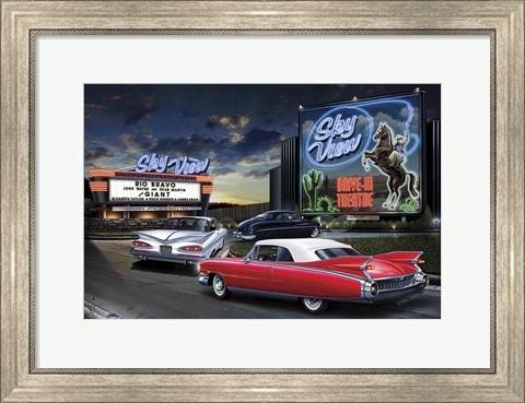 Framed Diners and Cars IV Print