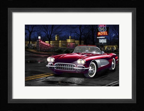 Framed Diners and Cars V Print