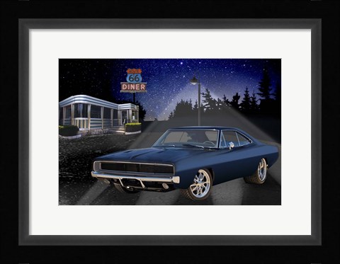 Framed Diners and Cars VI Print