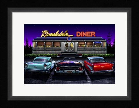 Framed Diners and Cars VIII Print