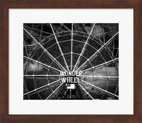 Framed Wonder wheel  New York Black/White Print