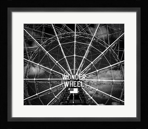 Framed Wonder wheel  New York Black/White Print