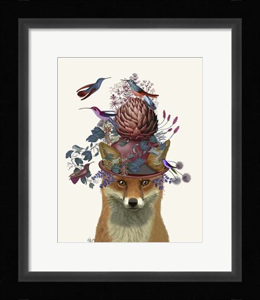 Framed Fox Birdkeeper with Artichoke Print